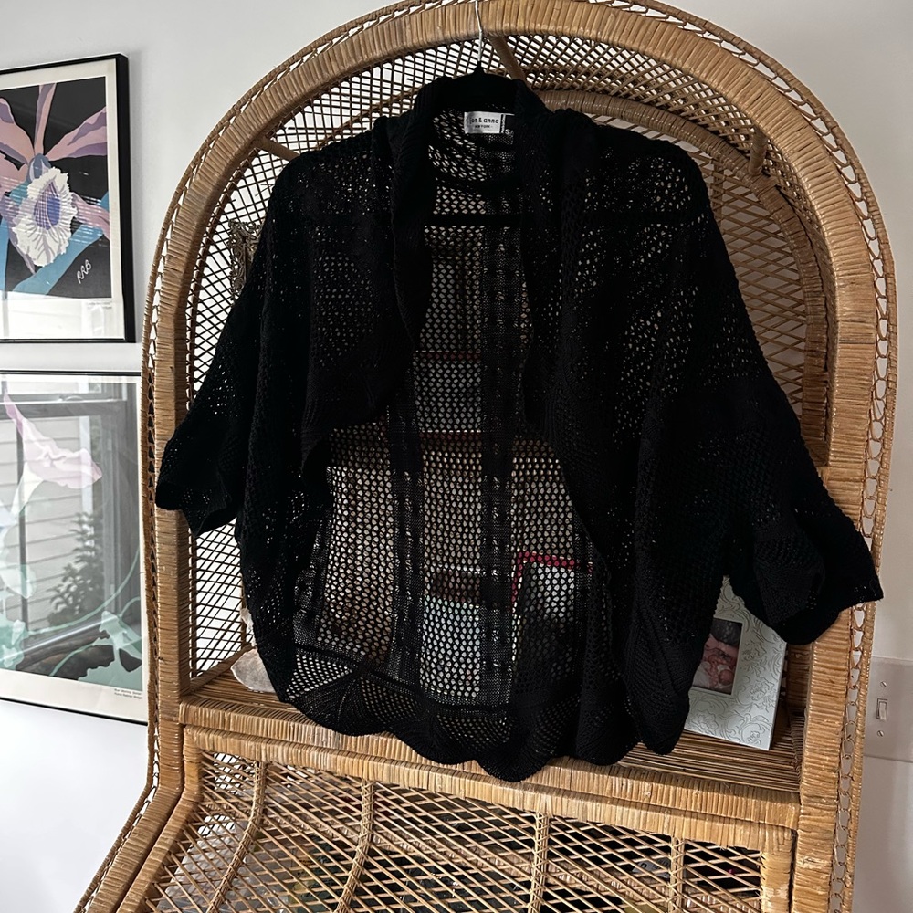 Jon & Anna Black Open-Knit Sweater